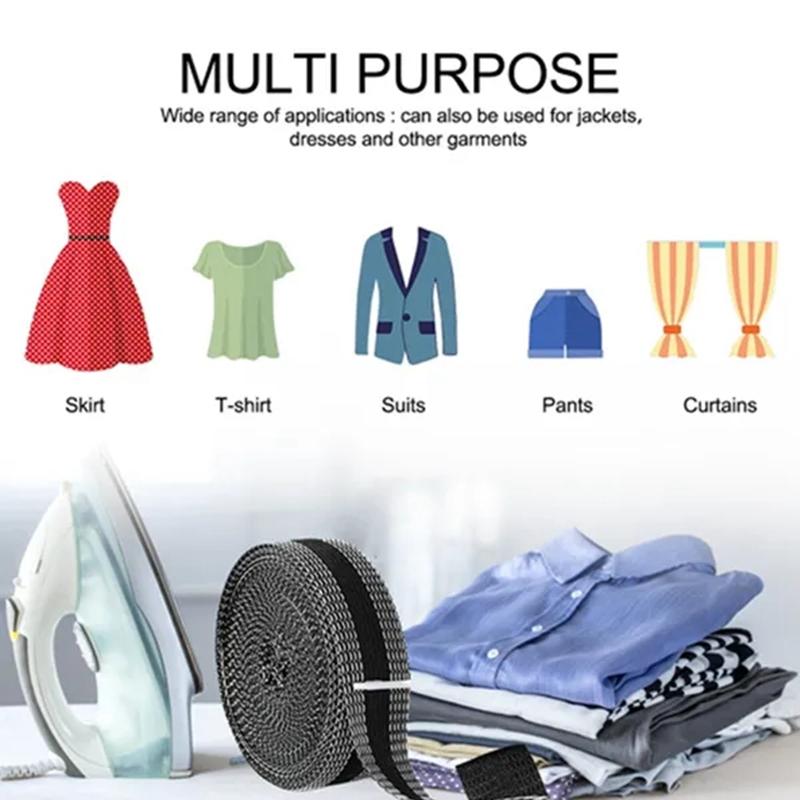 3/5/10M Pasta Autoadesiva per Pantaloni Stirabile Bordo Pantaloni Accorcia Ripara Pantaloni per Abbigliamento Jeans e Pantaloni Jeans Abbigliamento Cucito Fai da Te Tessuto