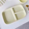 1PC Ceramic Rectangular Three Grid Plate, Innovative Dining Plate, Breakfast and Healthy Low-fat Dining Plate, Home Kitchen