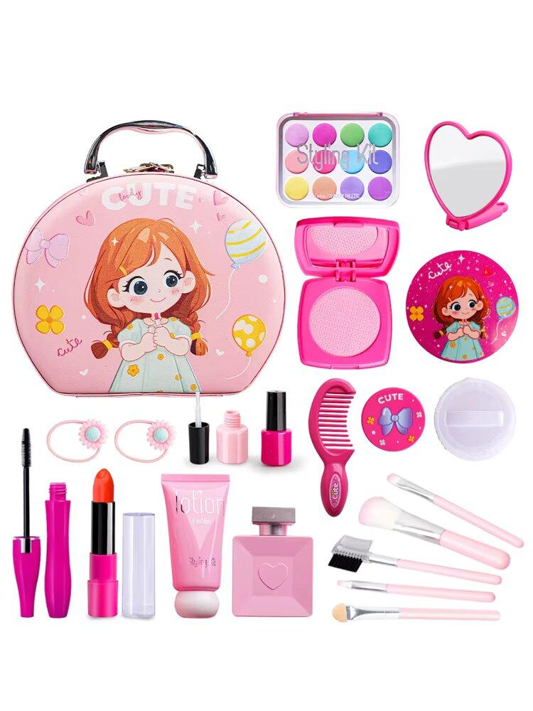 Non-Toxic 21Pcs Kids Toys Simulation Cosmetics Set Pretend Makeup Toys Children Play House Simulation Make Up Educational Toys For Children Gift