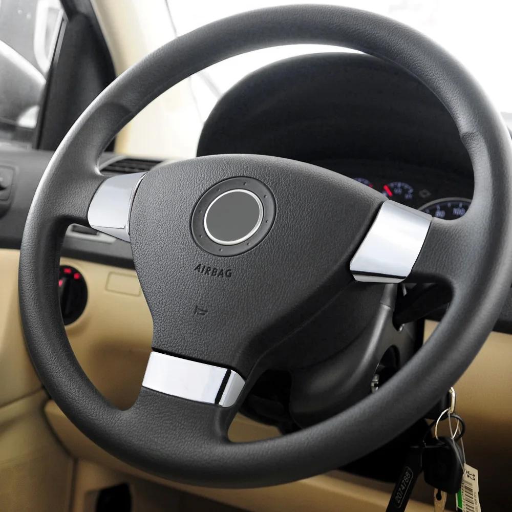 Steering Wheel Decorative Trim Sticker for Volkswagen VW Golf 5 MK5 Passat B6 Jetta Tiguan 2007-2011 ABS Carbon Fiber Automobile