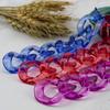 Acrylic High-Gloss Transparent Colorful 35x35 Chain Insert Buckle Open Ring for DIY Handbag Accessories