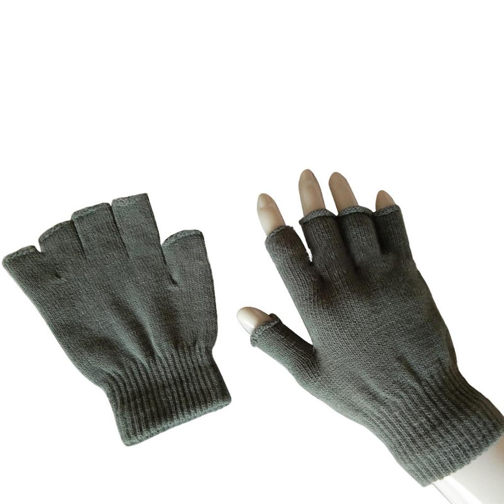 Winter Color Men'S And Women'S Warm Gloves Solid Half-Finger Knitted Gloves Gloves Mittens Women Winter Accessories