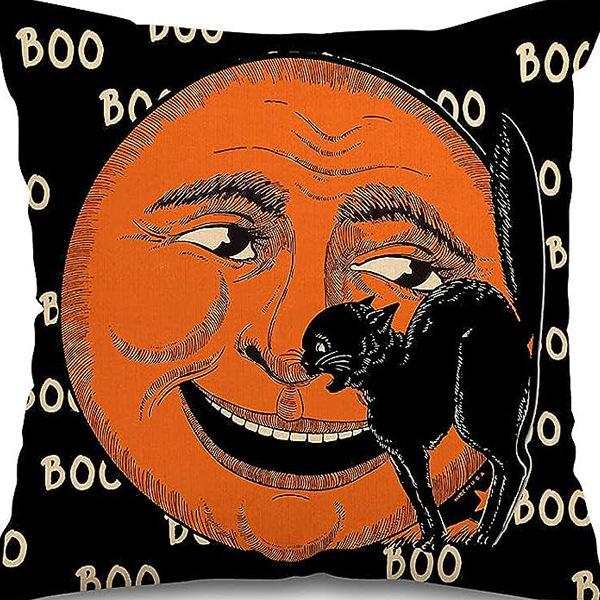 

New Halloween Decoration Home Linen Pillowcase Funny Pumpkin Head Sofa Pillowcase Combination 45 * 45Cm [without core]