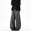 Unisex Retro Black Scimitar Wide-Leg Casual Pants for Spring & Autumn