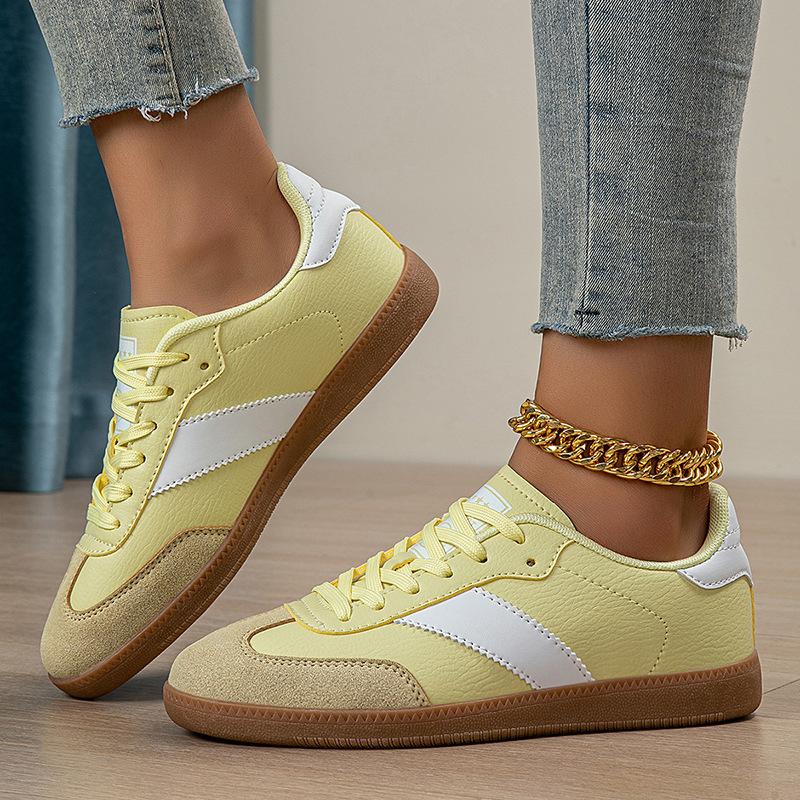 Summer and autumn leather surface German training shoes leopard print casual flat baseplate shoes light travel shoes sports