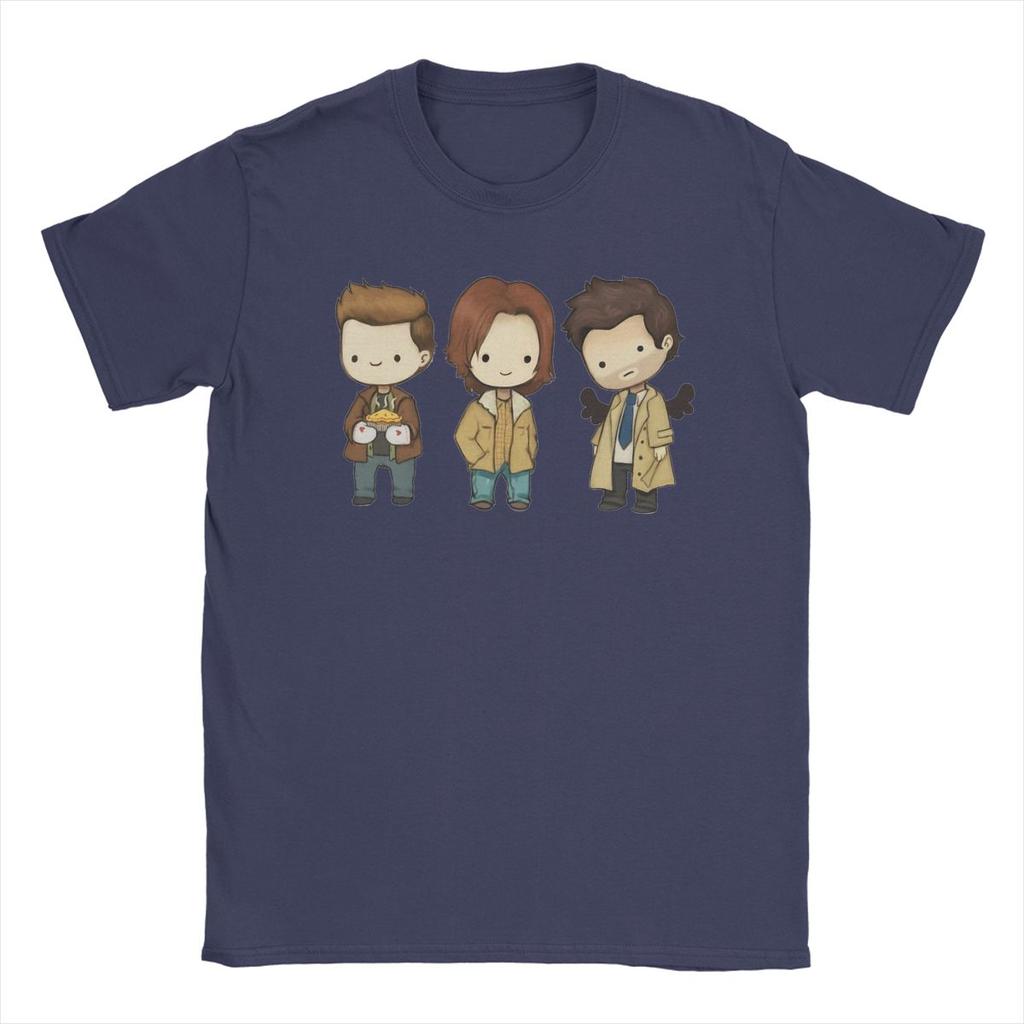 Men's Sam Dean Castiel Supernatural Chibi T Shirt TV Shows 100% Cotton Clothes Round Neck Tee Shirt New Arrival T-Shirt