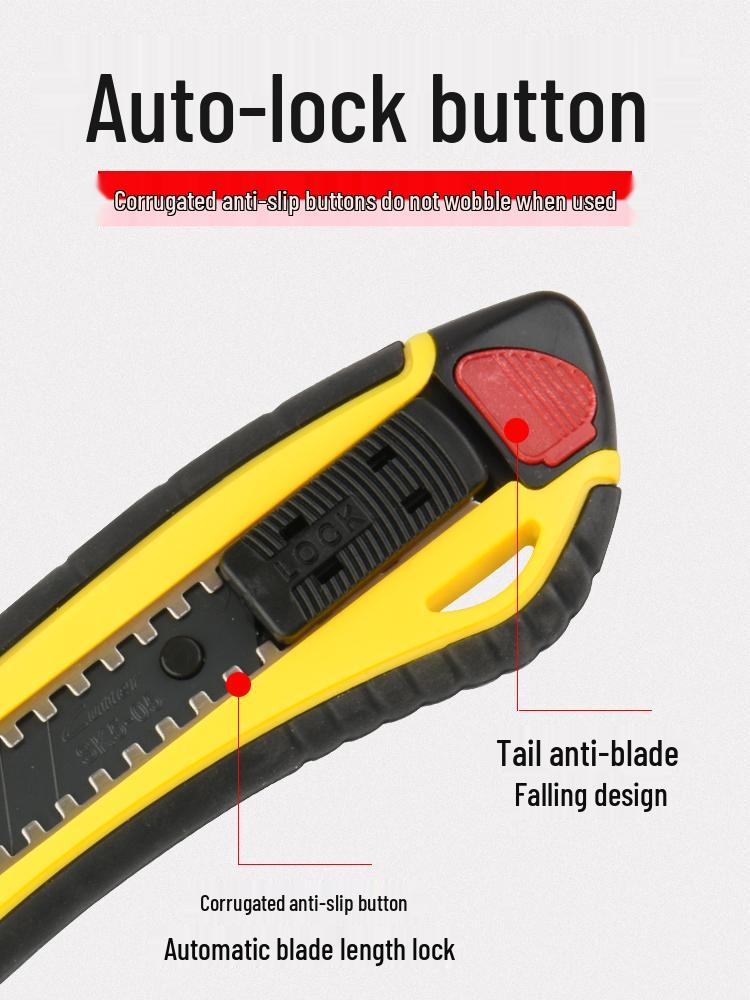 Industrial Grade Utility Knife - Durable Non-Wobbling Holder, Heavy Duty All-Steel Blade, Thickened for Cutting Wallpaper