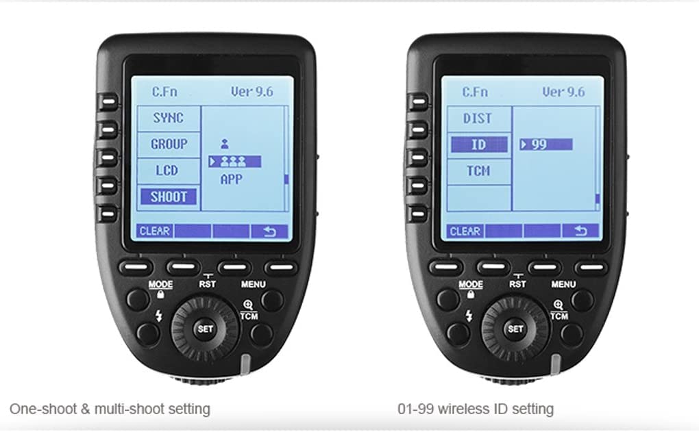 Produkt mit technischem Konformitätszeichen und japanischer Anleitung Godox Wireless Flash Trigger High Speed Sync X System mit supergroßem LCD-Bildschirm