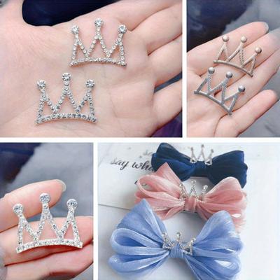10pcs Rhinestone Crown Embellishments - Jewelry Making Craft Project Accessory - Crown Shape Flatback Decoration