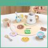 Fun Wooden Simulation Afternoon Tea Set Dessert Model Children Toy For Imaginative Play And Gift