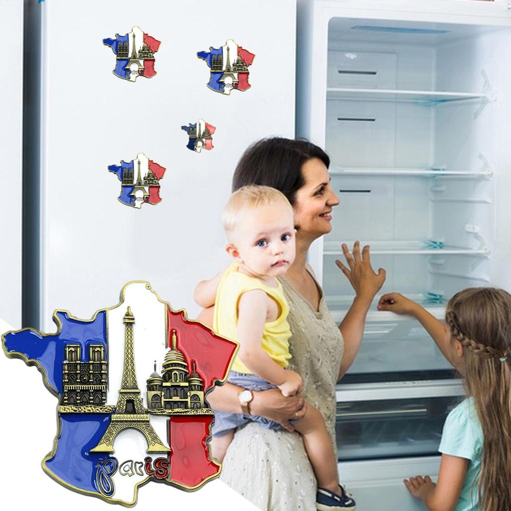hot sales 1pcs Creative 3D Metal Magnet France Map Fridge Sticker Resin Sticker Paris Tourist Souvenir Home Decoration