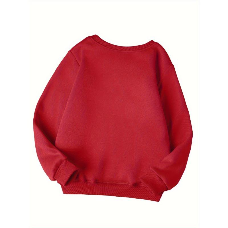 Christmas Girls' Fashion Crew Neck Sweatshirt, Casual Printed Top