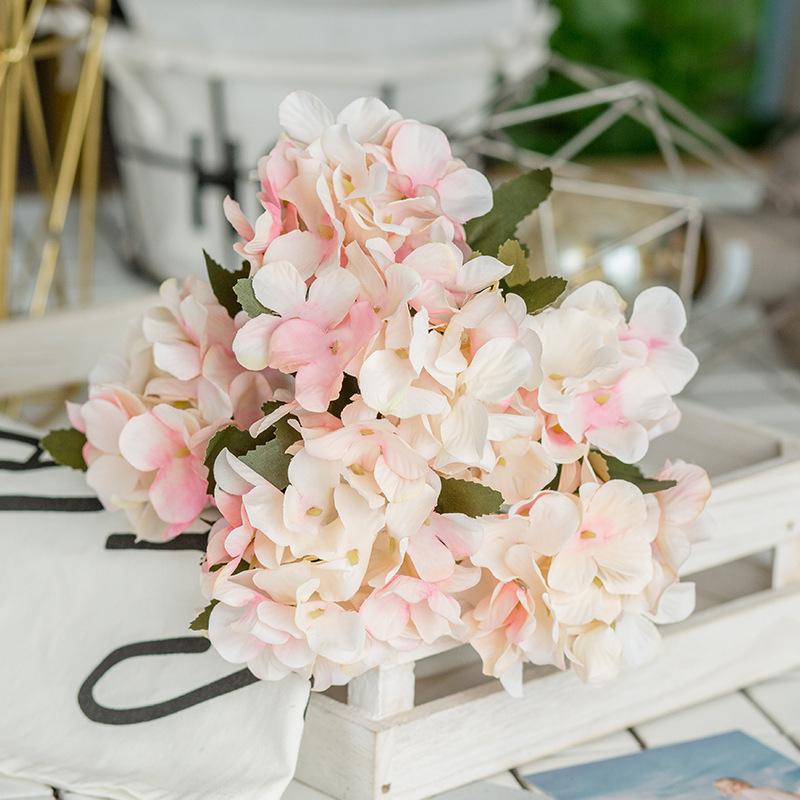 6 Artificial Heads Silk Hydrangea Fake Flower Bridal Bouque Wedding Home Decor