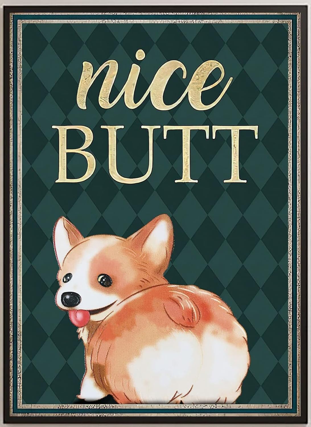 

Funny Corgi Poster Funny Corgi Dog Poster Funny Corgi Bathroom Decor Library Cafe Living Room Kitchen Home Art Wall Decoration 20x30cm（7.8x11.8inch）