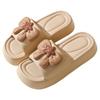 Summer thick bottom bow cool slippers female cute indoor home non-slip outer wear slippers thick bottom increase