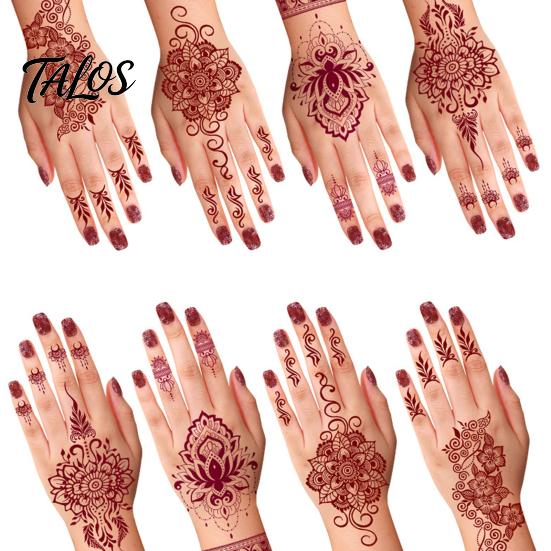 Temporary Tattoo Sticker, Flower Lace Lotus Pattern Fake Tattoos for Women Men, Waterproof DIY Face Arm Leg Body Art Decoration for Masquerade Party