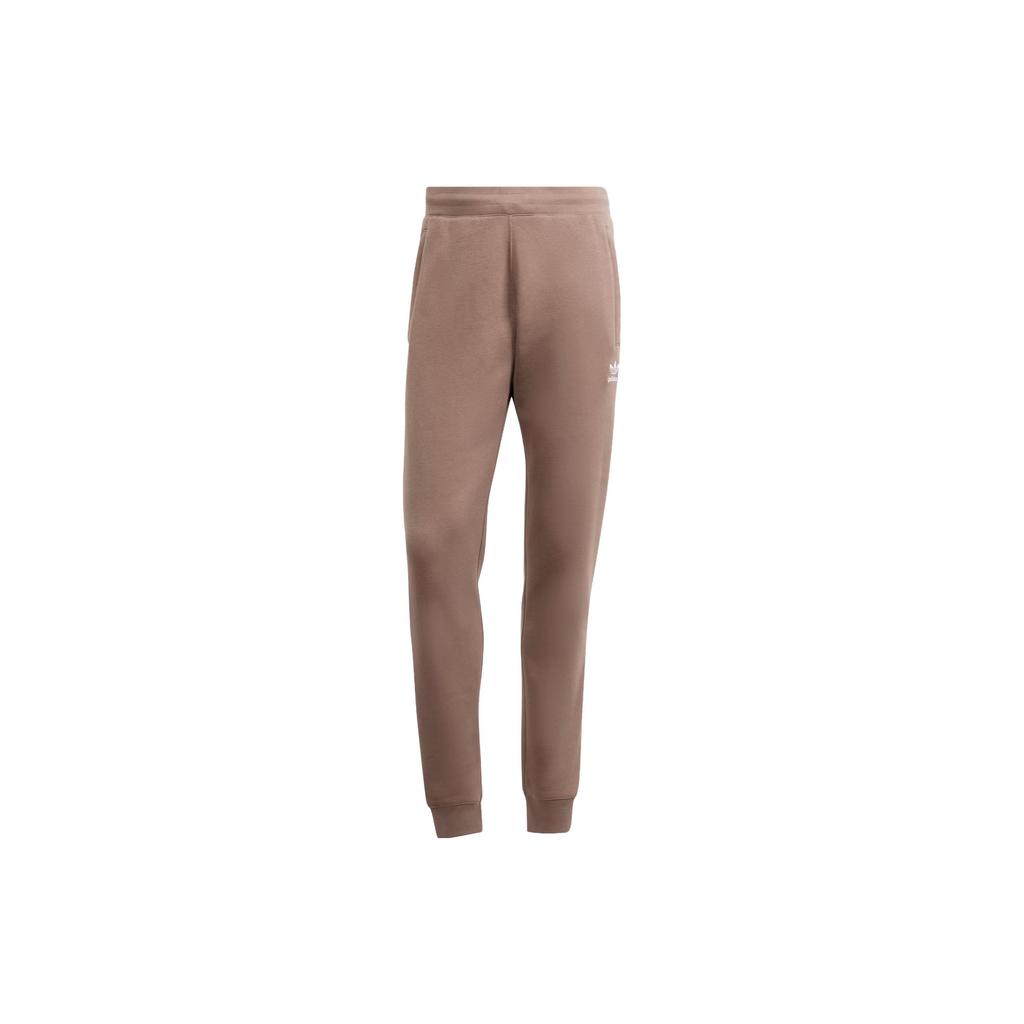 adidas Originals Essential Trefoil Essentials Pants Solid Logo Jogger Knit Sports Pants Men Bottoms Brown IR7799