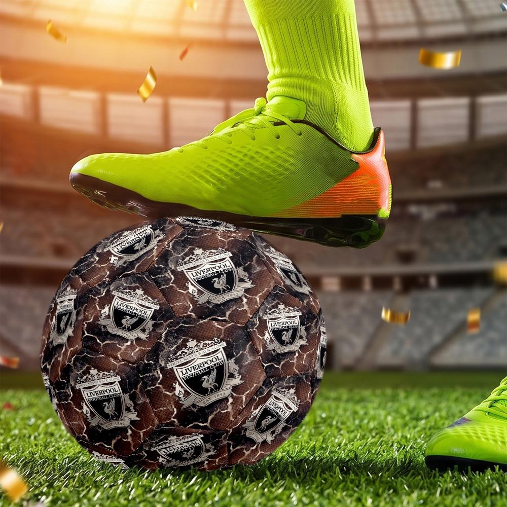 Liverpool Soccer Ball Size 5 Football Machine Sewn Indoor Outdoor Universal Football Ideal for Soccer Enthusiasts Birthday Christmas Wedding Party Gif