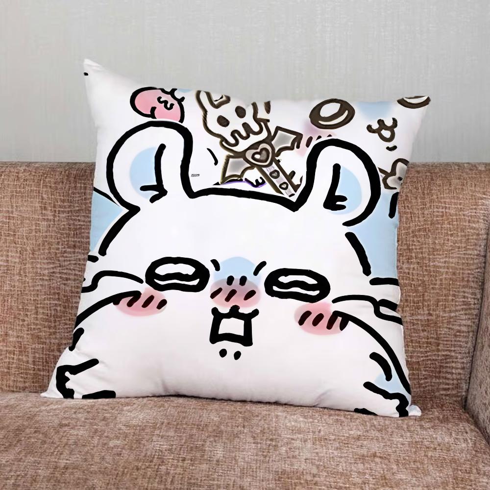 CartoonC-Chiikawas-Cute Pillow Case For Home Bedroom Car Office Decoration Living Room Sofa Cushion Cover Suitable