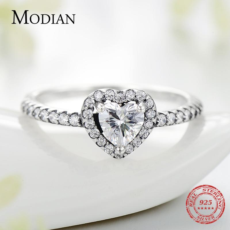Exquisite 925 Sterling Silver Vintage Hearts AAA Clear CZ Finger Rings for Women Luxury Wedding Statement Jewelry Bijoux