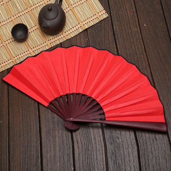 Folding Fan Smooth Opening Solid Color Decorative Bamboo Frame 10 Inches Chinese Style Handheld DIY Blank Fan Home Decor