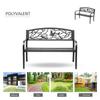 3-Seater Garden Bench Outdoor Garden Bench Rural Chic Style for Balcony Terrace Patio 127 x 60 x 85 cm