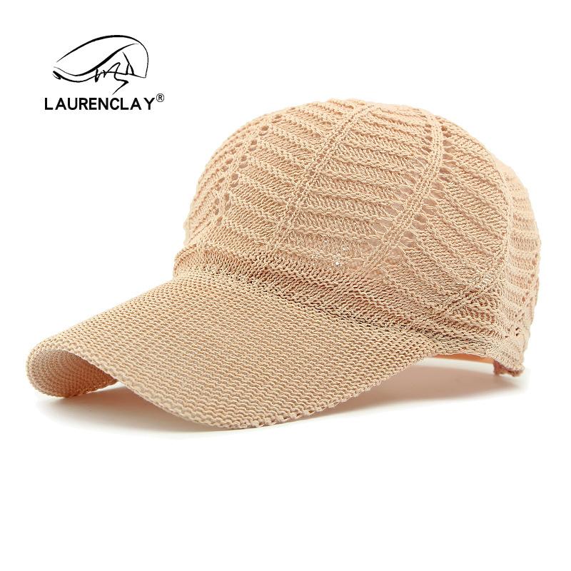 

Hat Ladies Knitted Hard Mesh Baseball Cap Summer Outdoor Sun Protection Visor Casual Versatile Cap Adjustable світло-рожевий колір