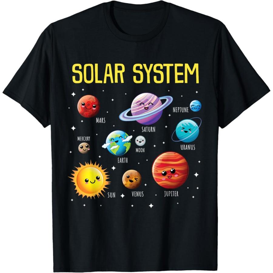 

Solar System Shirt Colorful Space Planets Educational Kids T-Shirt XXXXXL чёрный