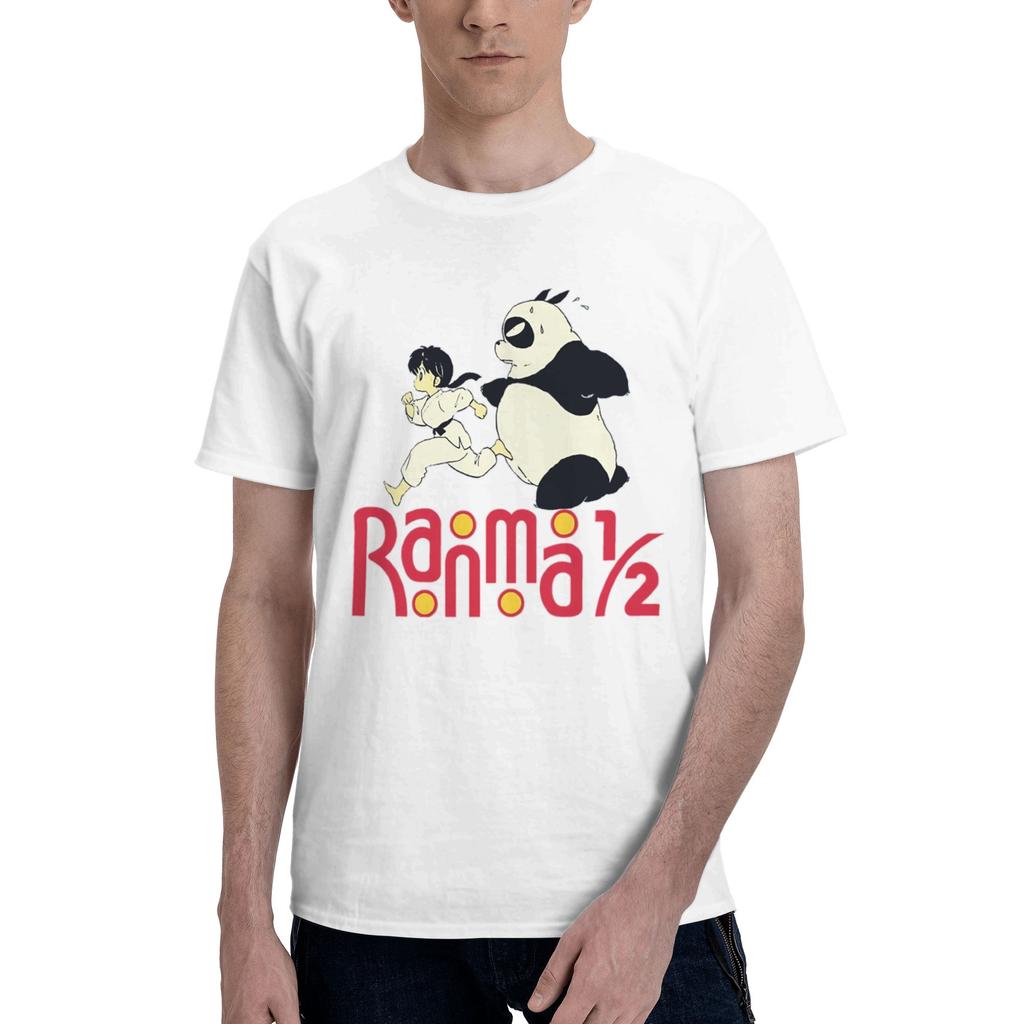 Ranma Saotome Anime Panda Manga Men Women's T Shirt  Casual Tee Shirt Short Sleeve T-Shirts 100% Cotton New Arrival Clothes