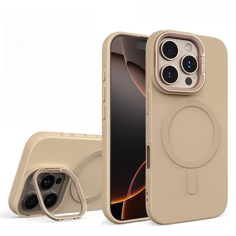 Applicable To IPhone 16 Lens Holder Mobile Phone Case Magnetically Absorbed Apple 14/15 Promax Silicone Matte Skin Feeling
