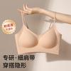 A Antibacterial Ground Red Camellia Fine Shoulder Strap Foundation Non-marking Gathering Vest Bra