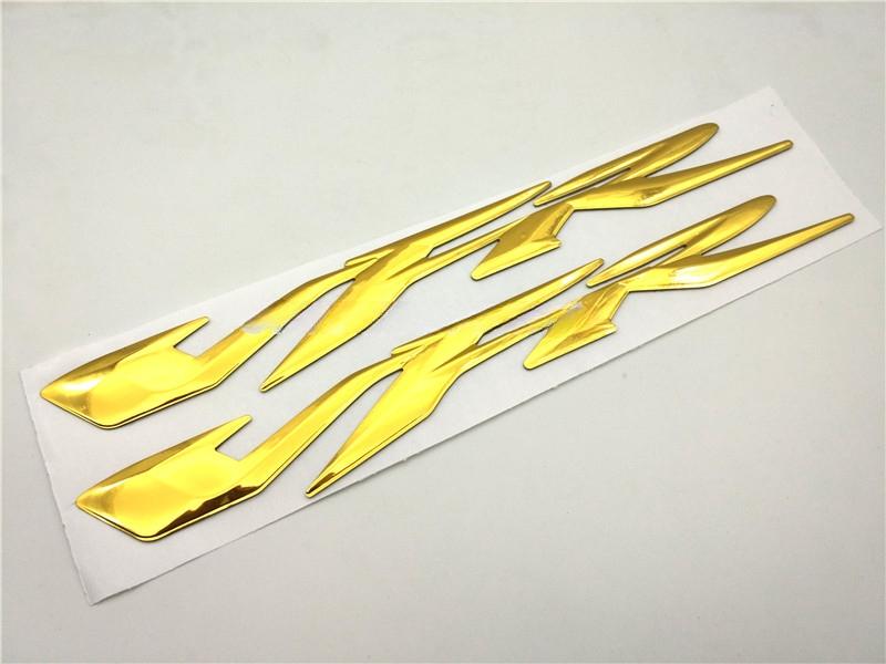 

2Pcs/ Pair VFR 3D Raised Sticker Decals 23 x 2.8cm fits for HONDA VFR 400 800 1200 Motorcycle Bike золотой
