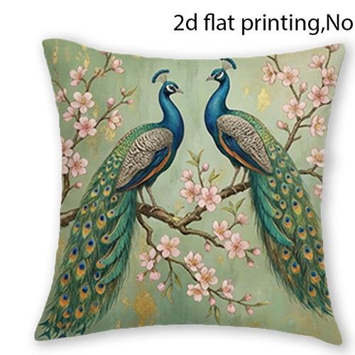 1/4 pz Copricuscini Decorativi Vintage Stile Cinese Floreali e Uccelli Pavone Gru Martin Pescatore Decorazioni per la Casa Federe per Cuscini Copricuscino