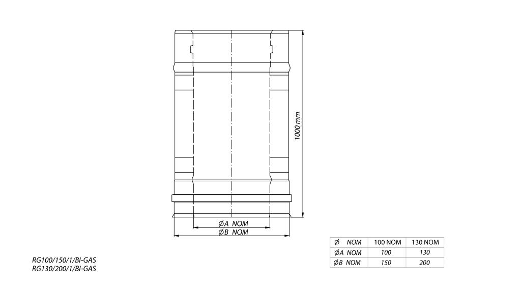 Koaxiální potrubí Ø 100/150; 1 m