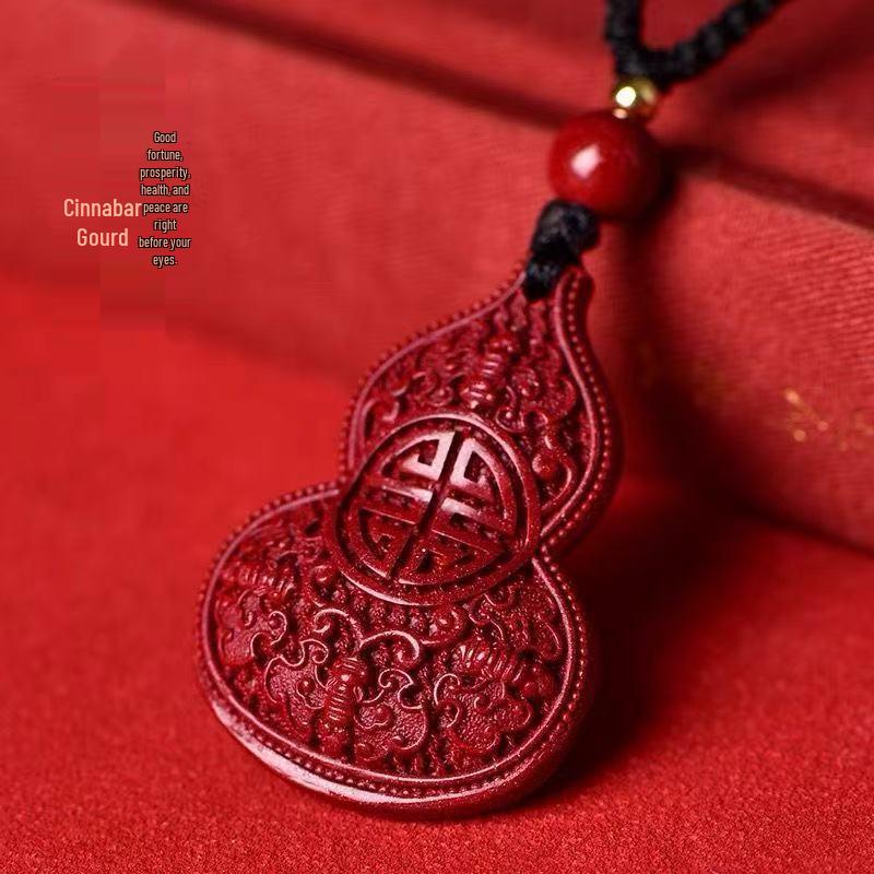 Красный Золотой Иероглиф Фу Тыква Брелок и Подвеска на Шею