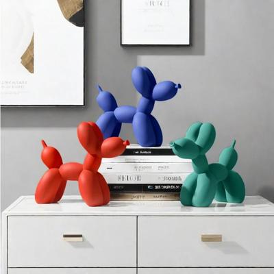 Resin Doggy Statues Black White Colorful Puppy Figurine Nordic Balloon Dog Figurines for Entrance Desktop Decor Accessories Gift