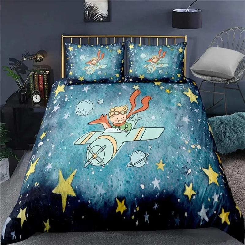 Anime Malý princ Le Petit Prince Povlečení Chlapci Dívčí Povlečení na přikrývku velikosti Queen Povlečení na polštář Dětská dospělá