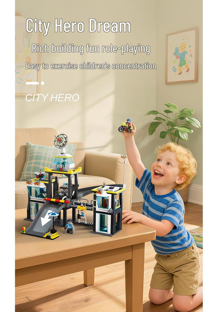 Fang Cheng SWAT Police Car & Motorcycle Building Blocks - Educational Toy for Boys