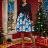 Women's Casual Fashion Long Sleeve Christmas Graphic Printed Vintage Long Dresses