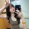 Spice Girl Striped Button U-Neck Shoulder Short Sleeve T-Shirt Women's Summer New Slim Skinny Versatile Top