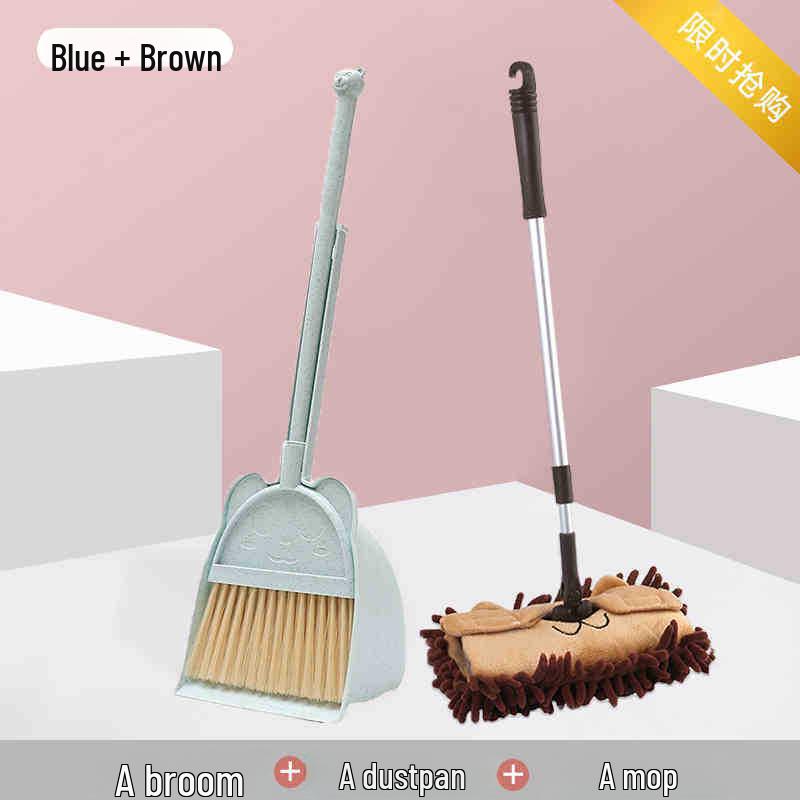 Children's Mini Broom & Dustpan Set - Soft Plastic Learning Tool