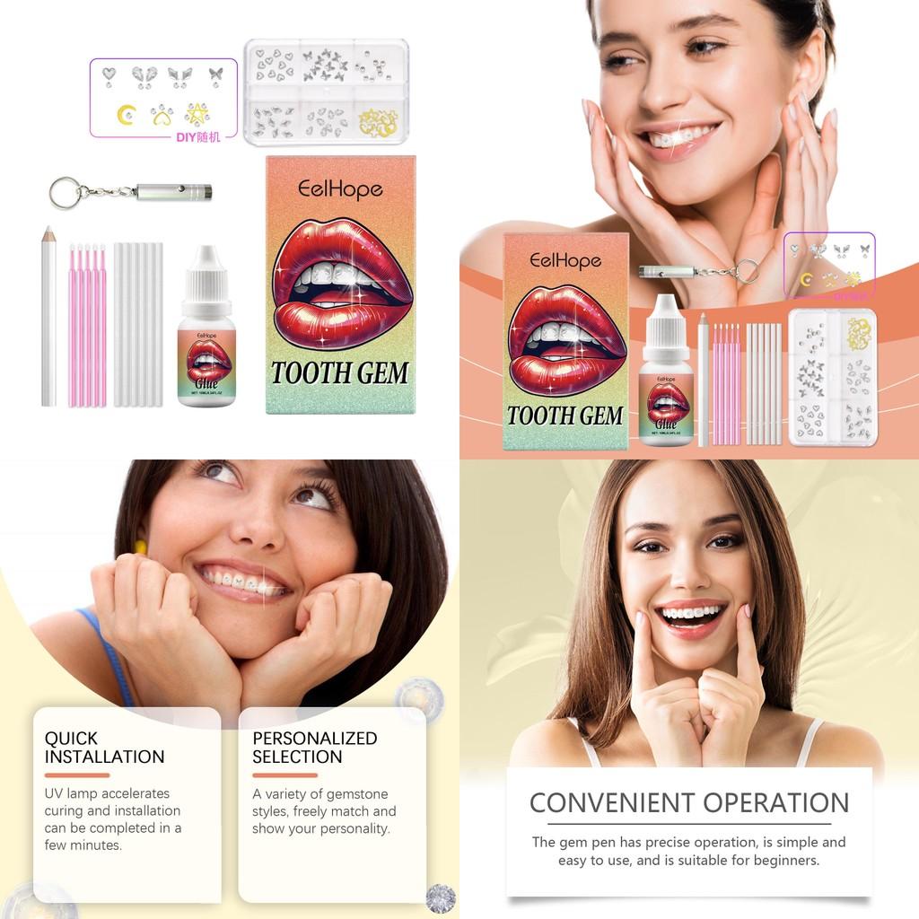 Eelhope Diy Fashion Teeth Set Sparkling Decorative Gems For A Dazzling Smile