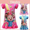 Adorable Cocomelon Girls Nightdress With Short Sleeves And Soft Breathable Material