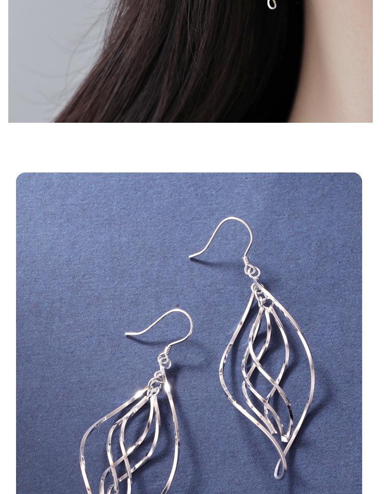 925 Sterling Silver Twisted Water Drop Earrings: European & American Style, Trendy, Versatile, High-End Accessories for Women.