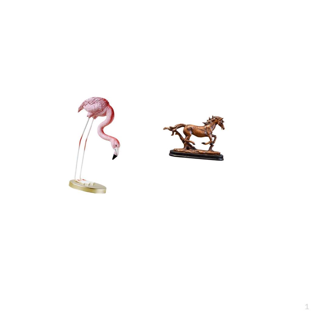 Flamingo Resin Statue Bird Sculpture Modern Art Garden Figurine Metal Stand Yard Pond Flowerbed