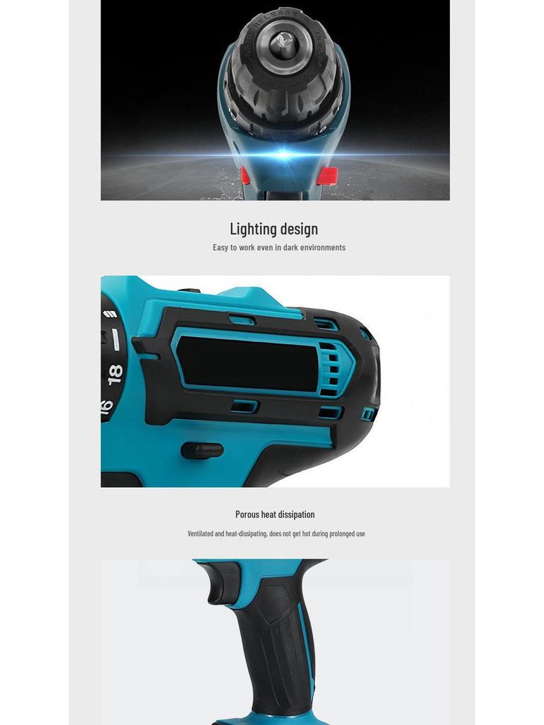 21V Cordless Impact Drill & Electric Socket Tool Set