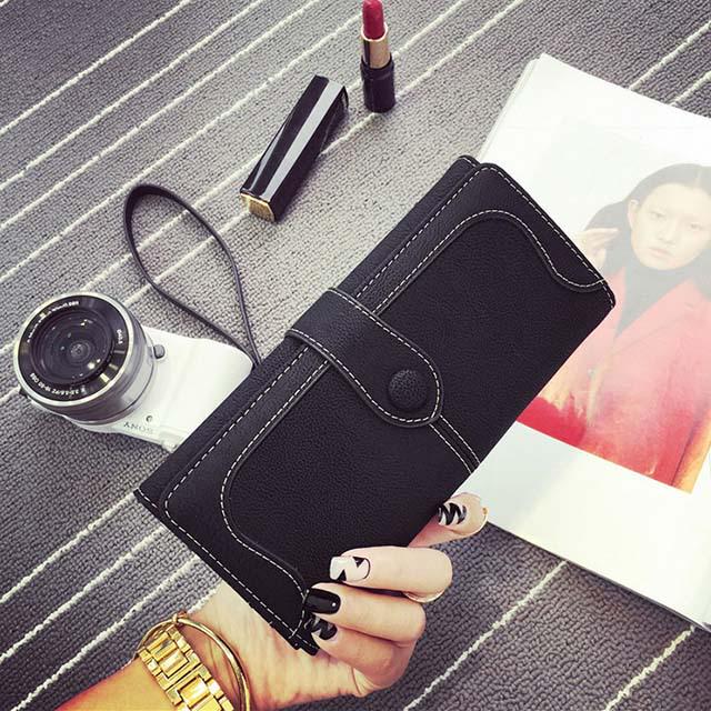 2025 Korean Style Retro Long Zipper Wallet - Women's Frosted Purse & Phone Holder
