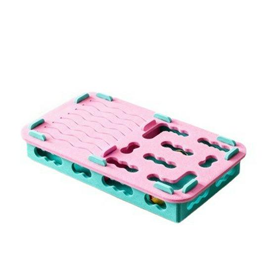 Bending Maze Cat Toy: Self-Entertainment Box with Teasing Bell Ball & Digging Hole.