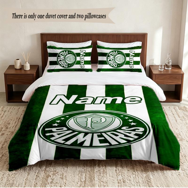 Sociedade Esportiva Palmeiras Personalisiertes Individuelles Name 3-teiliges Bettwäsche-Set Weiches Bettbezug-Set Für Schlafzimmer Wohnkultur
