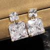 925 Sterling Silver Drop Earrings with AAA Cubic Zirconia Crystal Shiny Female Wedding Earring High Quality Statement Jewelry